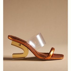 Vicenza Sculptural PVC Heels Anthropologie 37 NEW